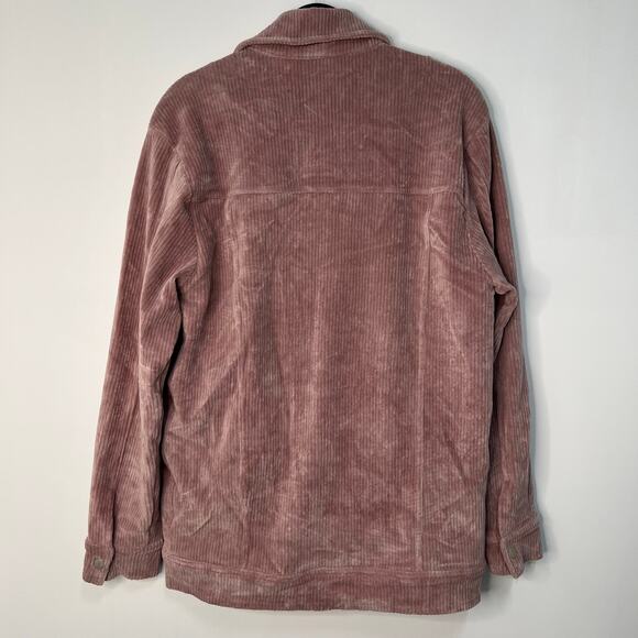 POL Dusty Pink Fleece Lined Rugged Raw Hem Corduroy Jacket Shacket Size M NWOT - Picture 6 of 13